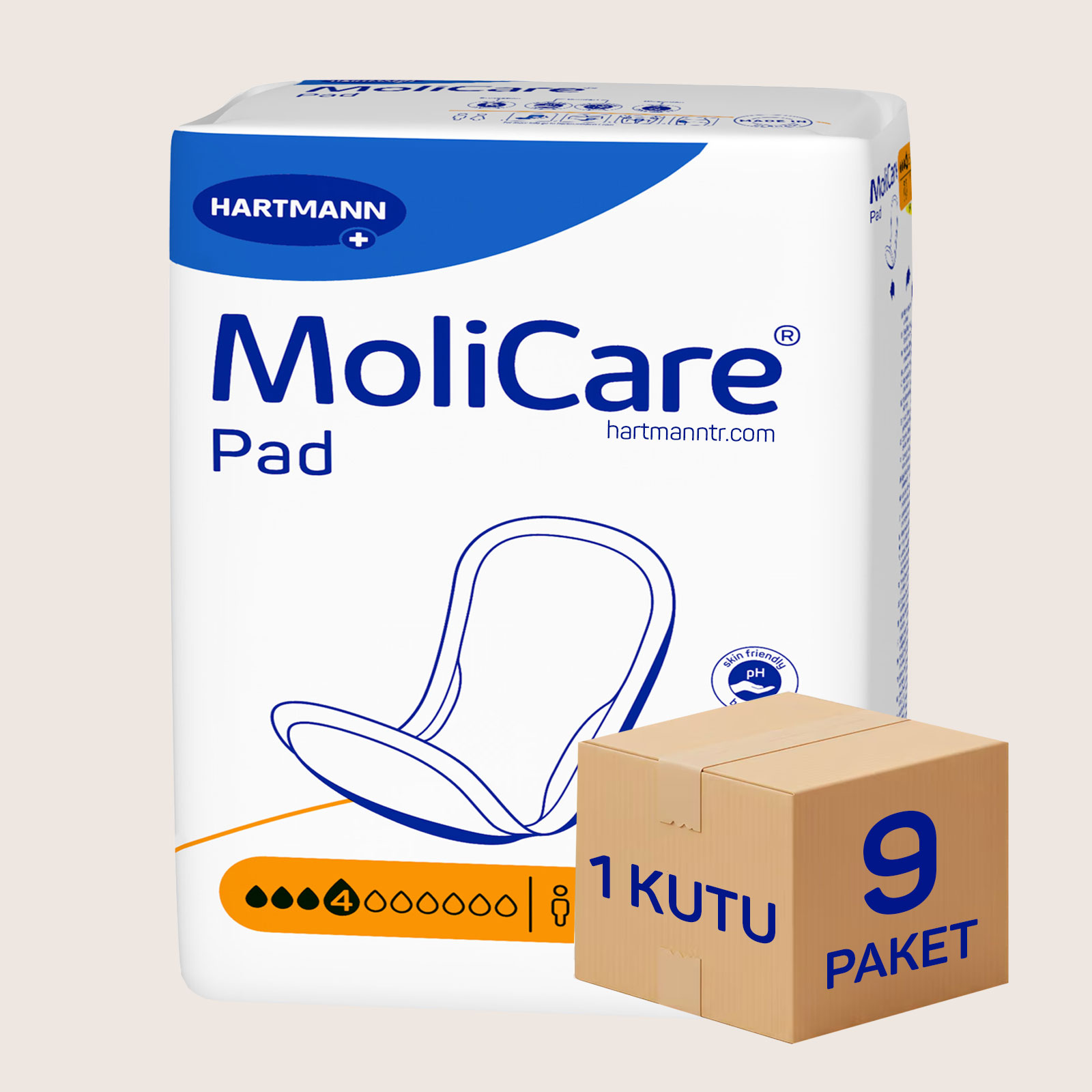 Hartmann MoliCare Pad 4 Damla Mesane Pedi 9 Paket 270 Adet | Kadın ve Erkek