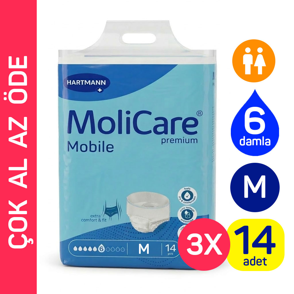 Hartmann MoliCare Premium Mobile 6 Damla M Beden 42 Adet Külot Tipi Yetişkin Bezi
