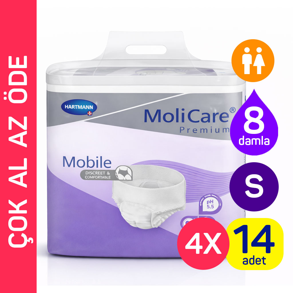 Hartmann MoliCare Premium Mobile 8 Damla S Beden 56 Adet Külot Tipi Yetişkin Bezi