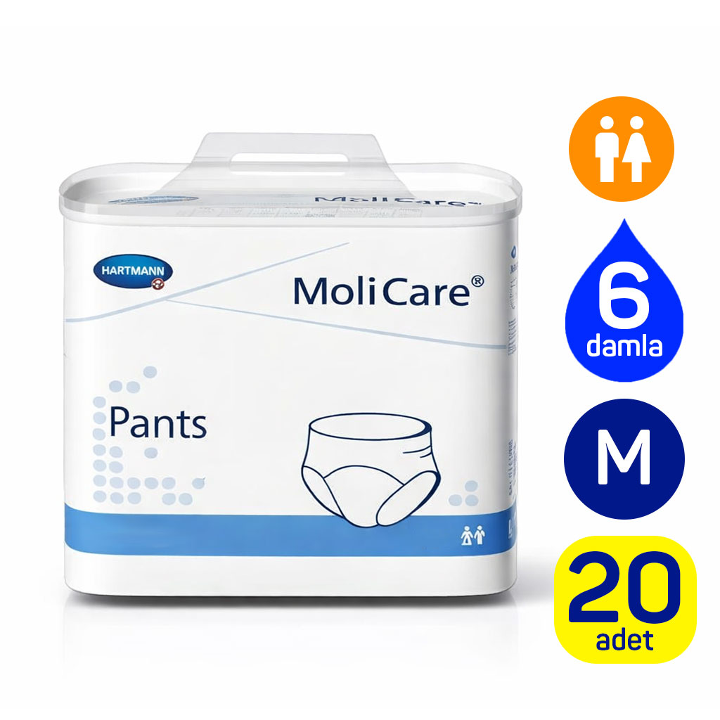 Hartmann MoliCare Pants 6 Damla M Beden 20 Adet Külot Tipi Yetişkin Bezi