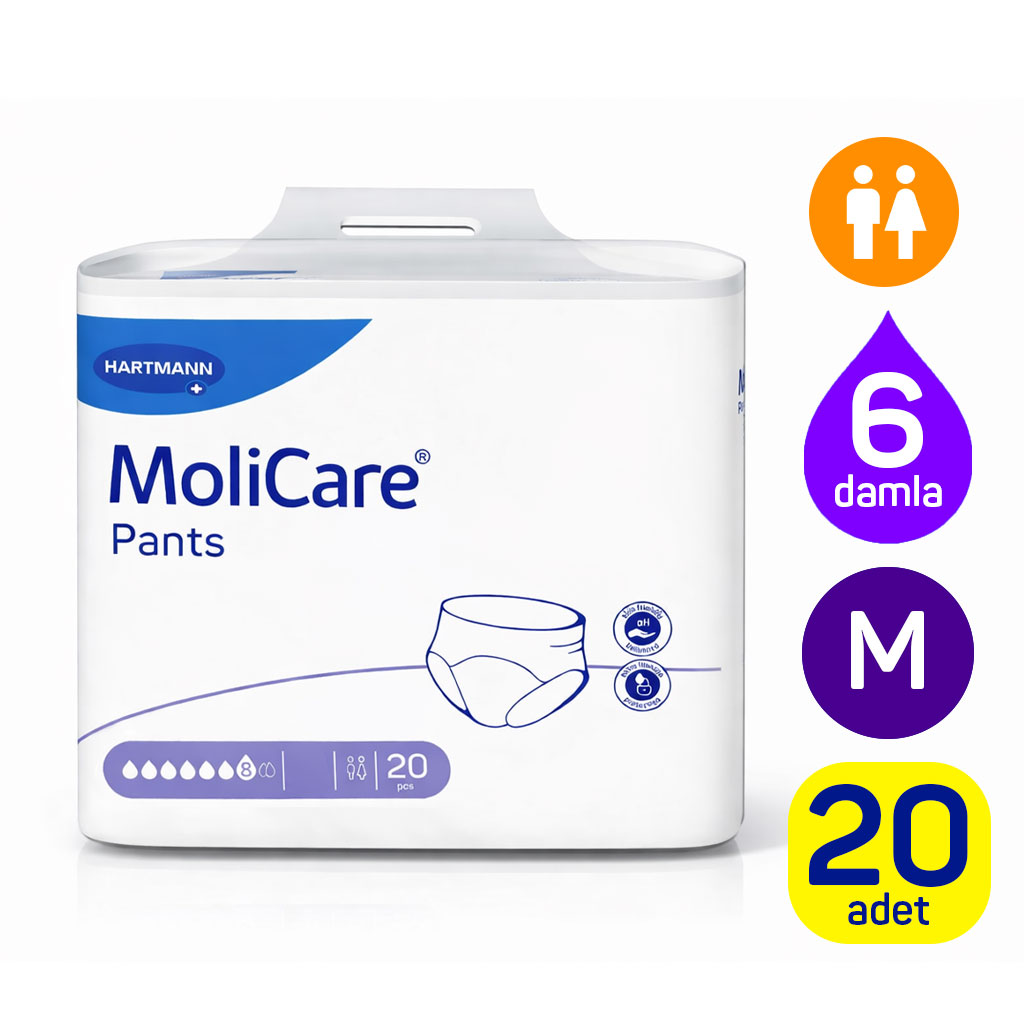 Hartmann MoliCare Pants 8 Damla M Beden 20 Adet | Külot Tipi Yetişkin Bezi