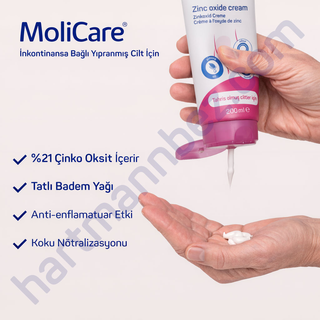 MoliCare Skin Zinc Oxide Cream 200 ml Çinko Oksitli Bariyer Krem | Cilt Koruyucu